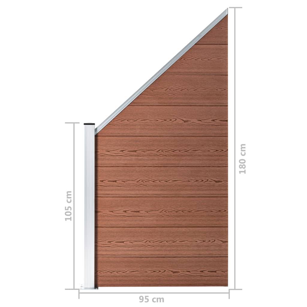 Panneau de clôture WPC composite marron 95 x (105-180) cm - PANGIVO - Image 8