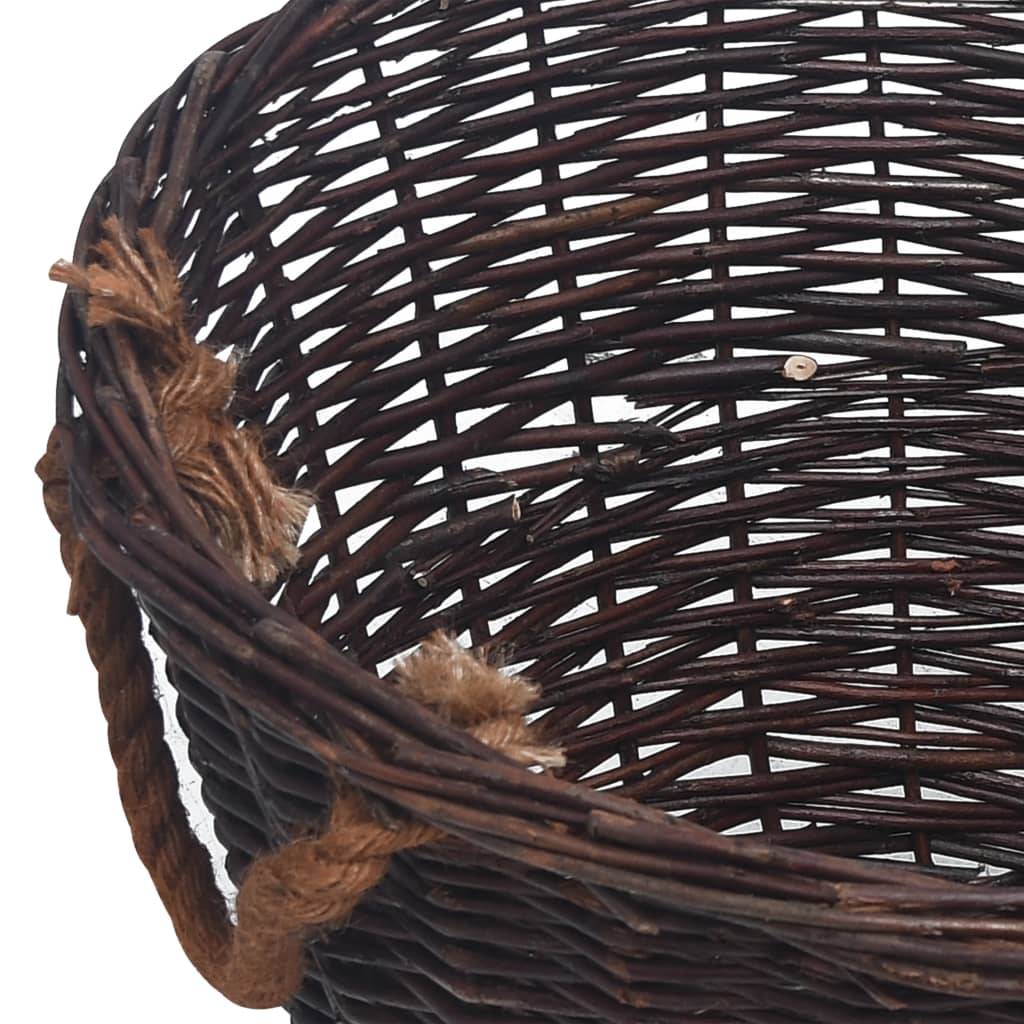ComfortXL - Lot de 3 paniers à bûches ronds empilables en osier avec poignées Marron – ComfortXL Outdoor Living - Image 7