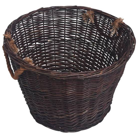 ComfortXL - Lot de 3 paniers à bûches ronds empilables en osier avec poignées Marron – ComfortXL Outdoor Living - Image 4