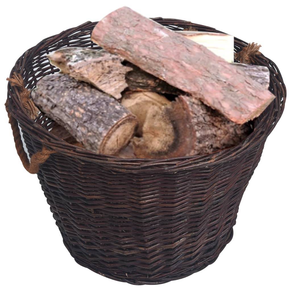 ComfortXL - Lot de 3 paniers à bûches ronds empilables en osier avec poignées Marron – ComfortXL Outdoor Living - Image 3