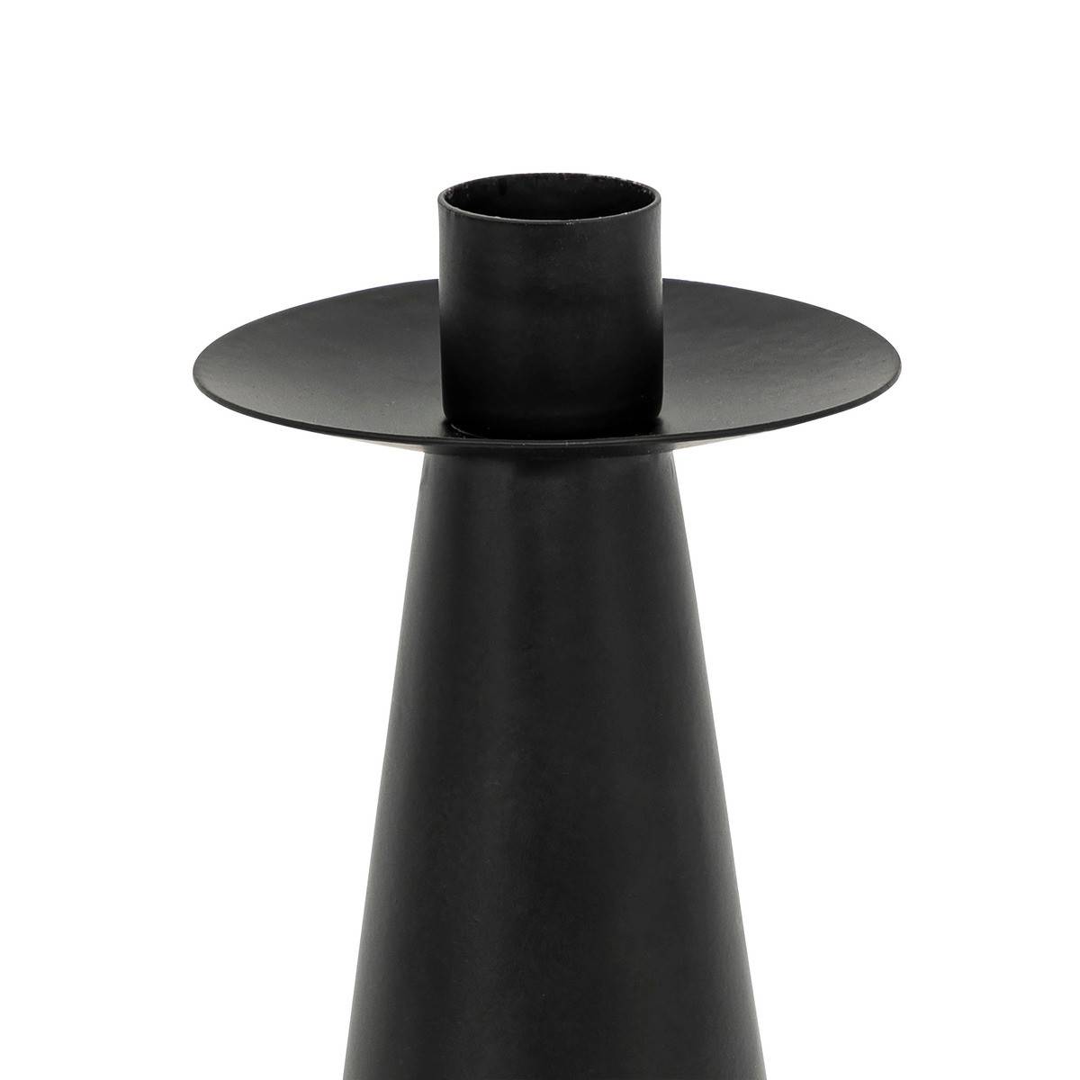 Atmosphera - Lot de 2 Bougeoirs Chandeliers en métal noir mat H 20 et H 24 cm - Image 2