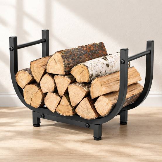 Support à Bois Métal Intérieur Extérieur Pliable Noir - Image 7