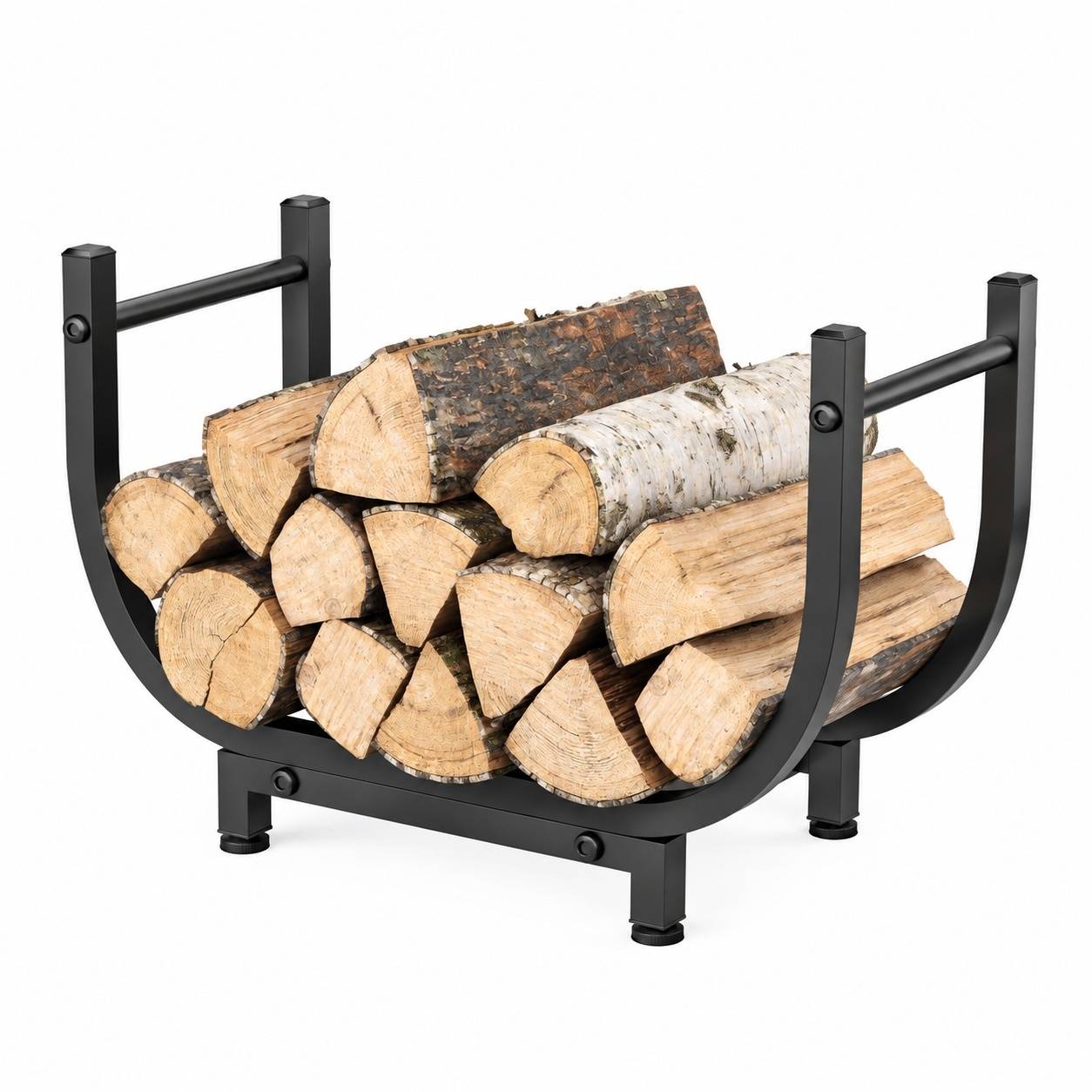 Support à Bois Métal Intérieur Extérieur Pliable Noir - Image 1
