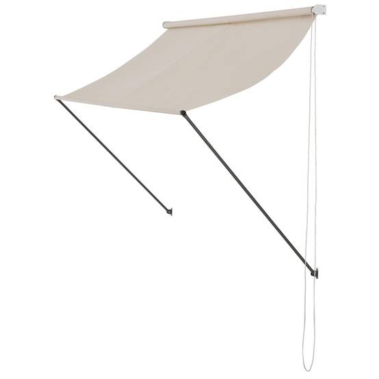Brise-soleil pare-soleil auvent pour fixer au mur rétractable armature en acier 300 x 120 cm beige - Image 1