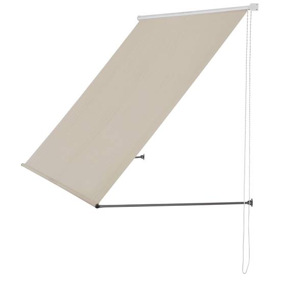 Brise-soleil pare-soleil auvent pour fixer au mur rétractable armature en acier 300 x 120 cm beige - Image 2