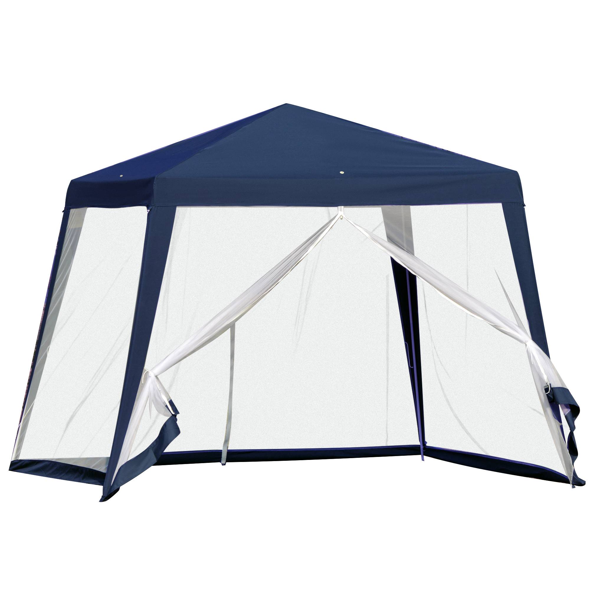 Tonnelle de Jardin 3x3 m avec Moustiquaires Pavillon Acier Protection UV Bleu - ComfortXL Outdoor Living - Image 1