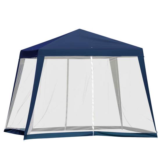 Tonnelle de Jardin 3x3 m avec Moustiquaires Pavillon Acier Protection UV Bleu - ComfortXL Outdoor Living - Image 2