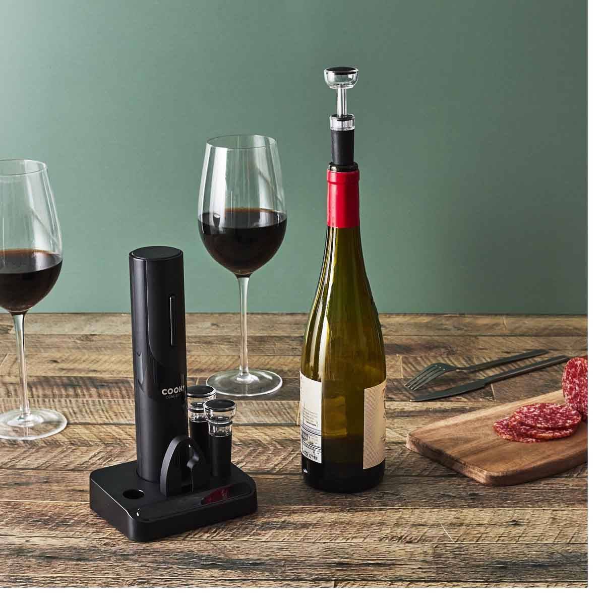 Cook Concept - Coffret à Vin avec Support "5 Accessoires" 30cm Noir - Image 8