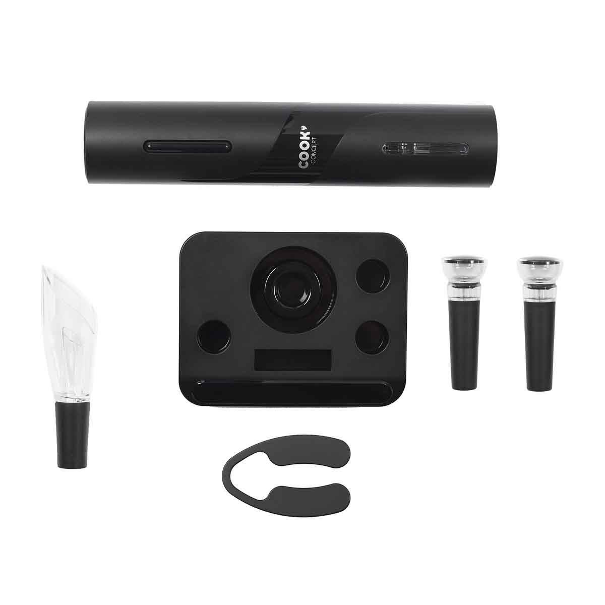 Cook Concept - Coffret à Vin avec Support "5 Accessoires" 30cm Noir - Image 2
