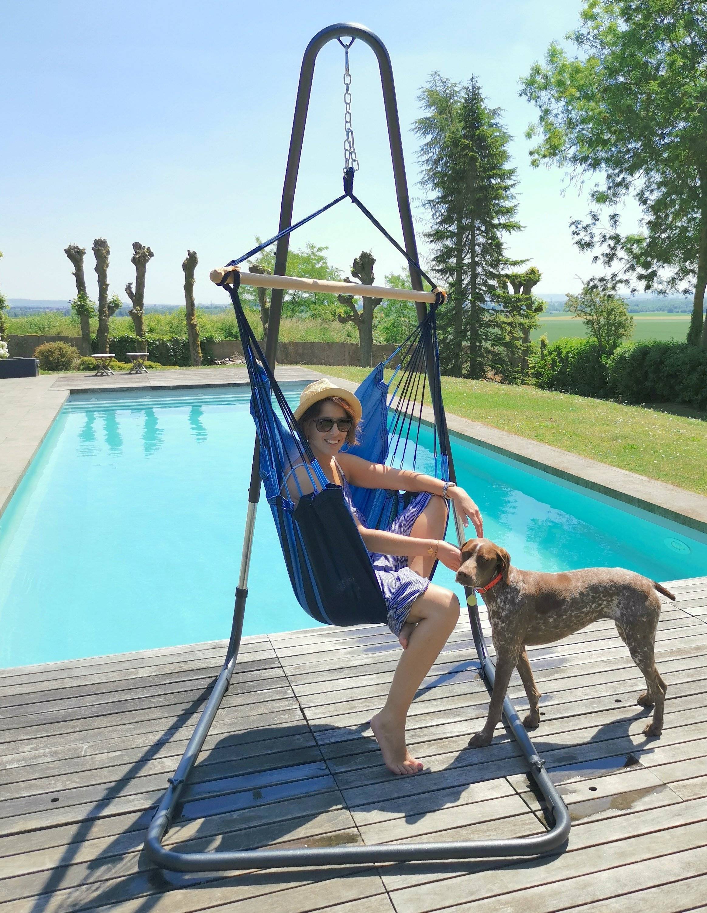 Jobek - Support Métal Sonio Anthracite Réglable pour chaise hamac 115x130x200-240 cm JOBEK - Image 4