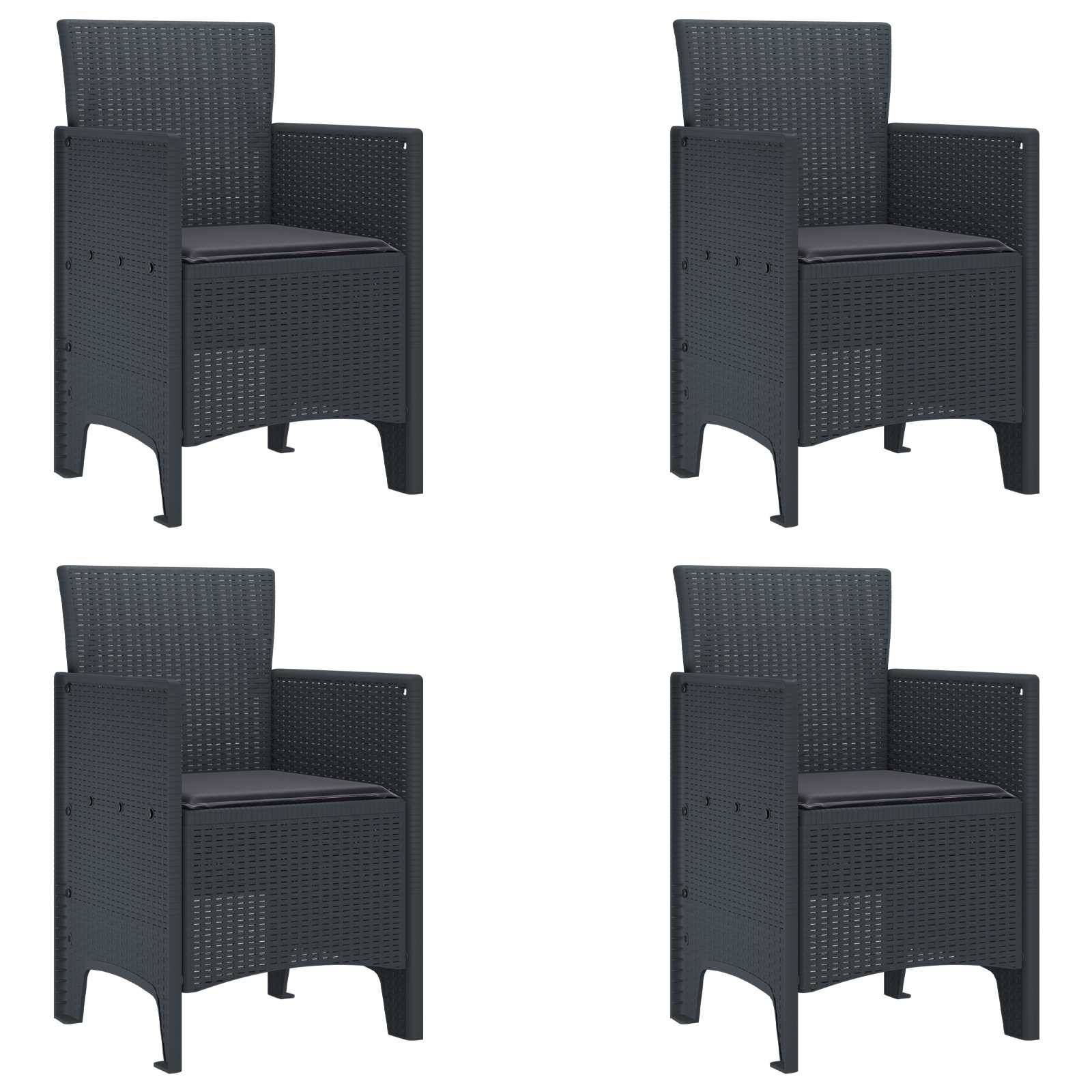 PANGIVO - Chaise de jardins polypropylène anthracite 53 x 49 x 85 cm, Poids :24.6kg - PANGIVO - Image 1