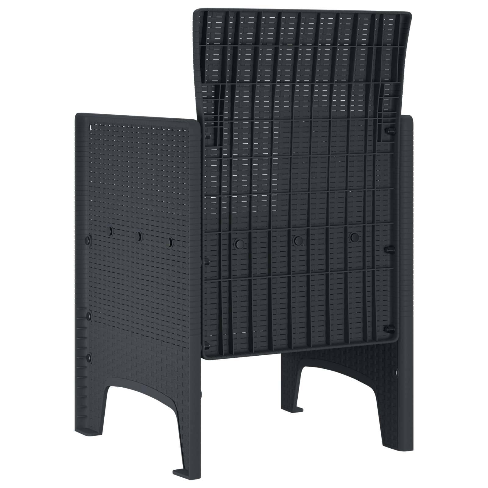 PANGIVO - Chaise de jardins polypropylène anthracite 53 x 49 x 85 cm, Poids :24.6kg - PANGIVO - Image 5