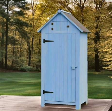 Armoire de rangement en bois bleue ou blanche - 0,28 m², Couleur Bleu - Image 2
