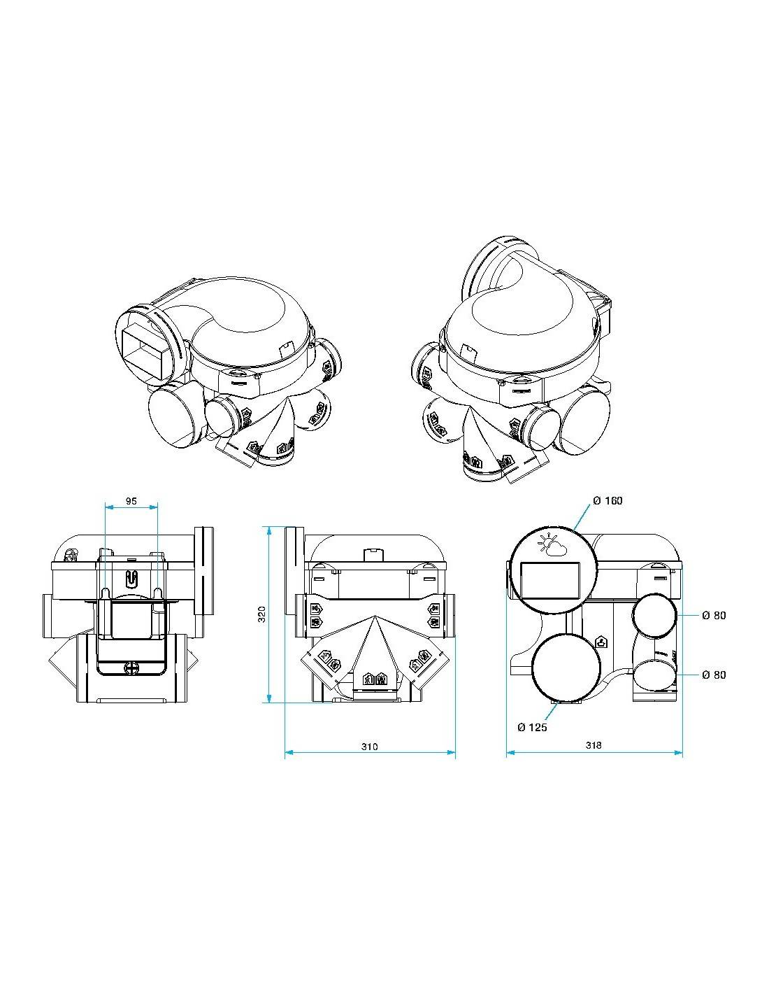 Kit Vmc Easyhome Hygro Premium Hp +  Bouches Bahia Curve Elec - Aldes - Image 3