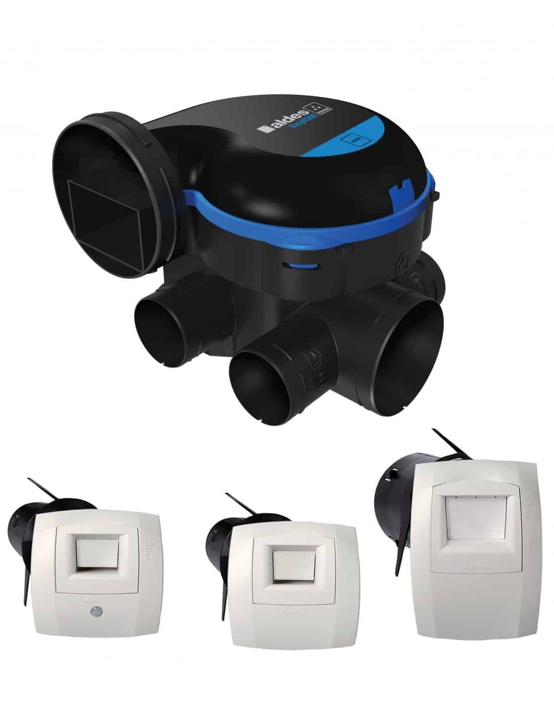 Kit Vmc Easyhome Hygro Premium Hp +  Bouches Bahia Curve Elec - Aldes - Image 1