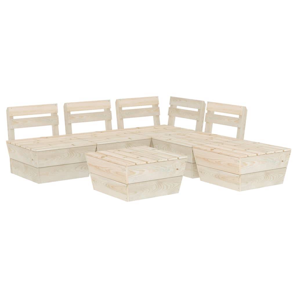 Helloshop26 - Salon de jardin meuble d'extérieur ensemble de mobilier palette 6 pièces bois d'épicéa imprégné - Image 1