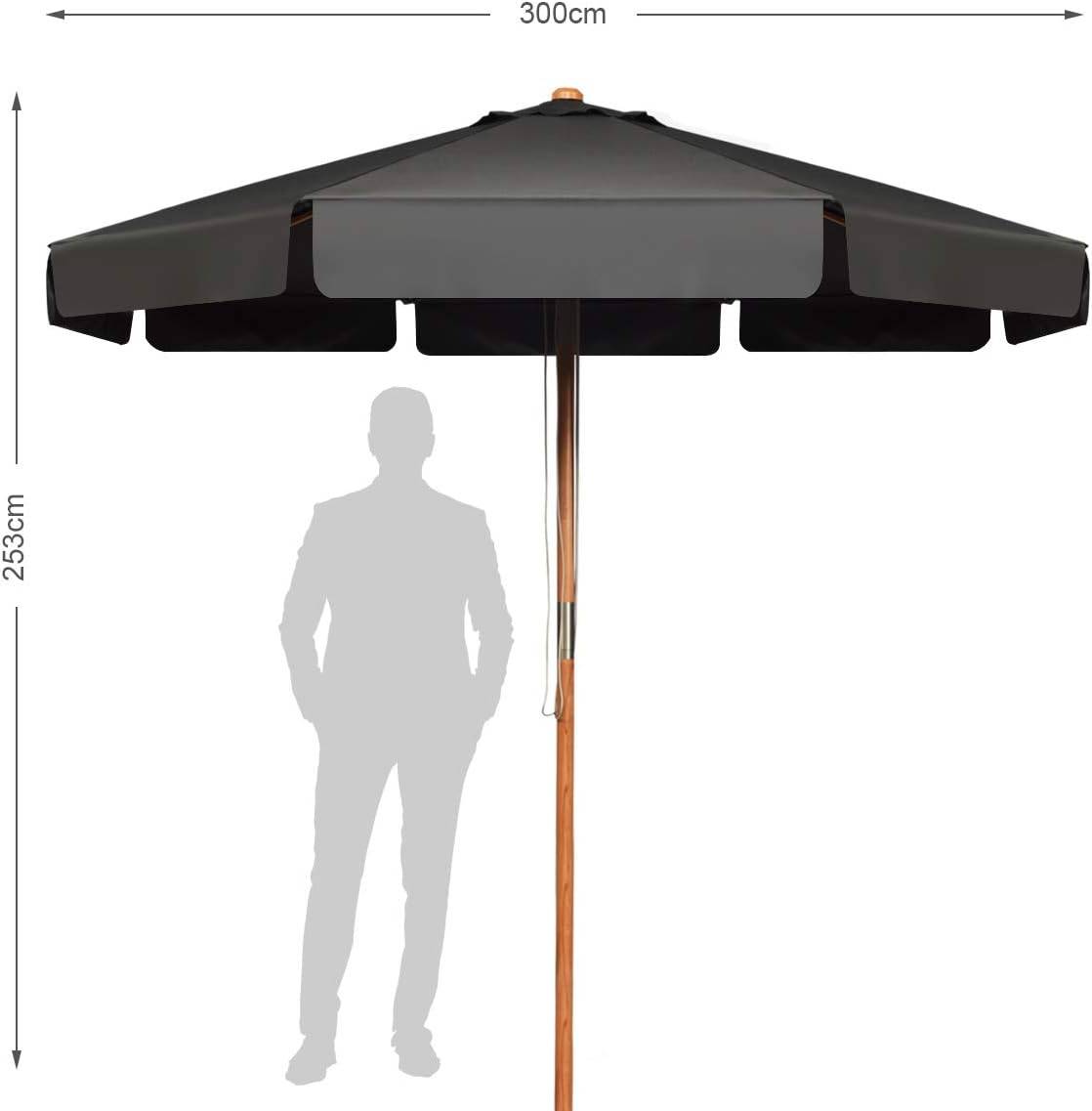 Costway - Parasol inclinable ø300cm avec manivelle anti-uv,protection solaire toile polyester imperméable, Gris - Image 5