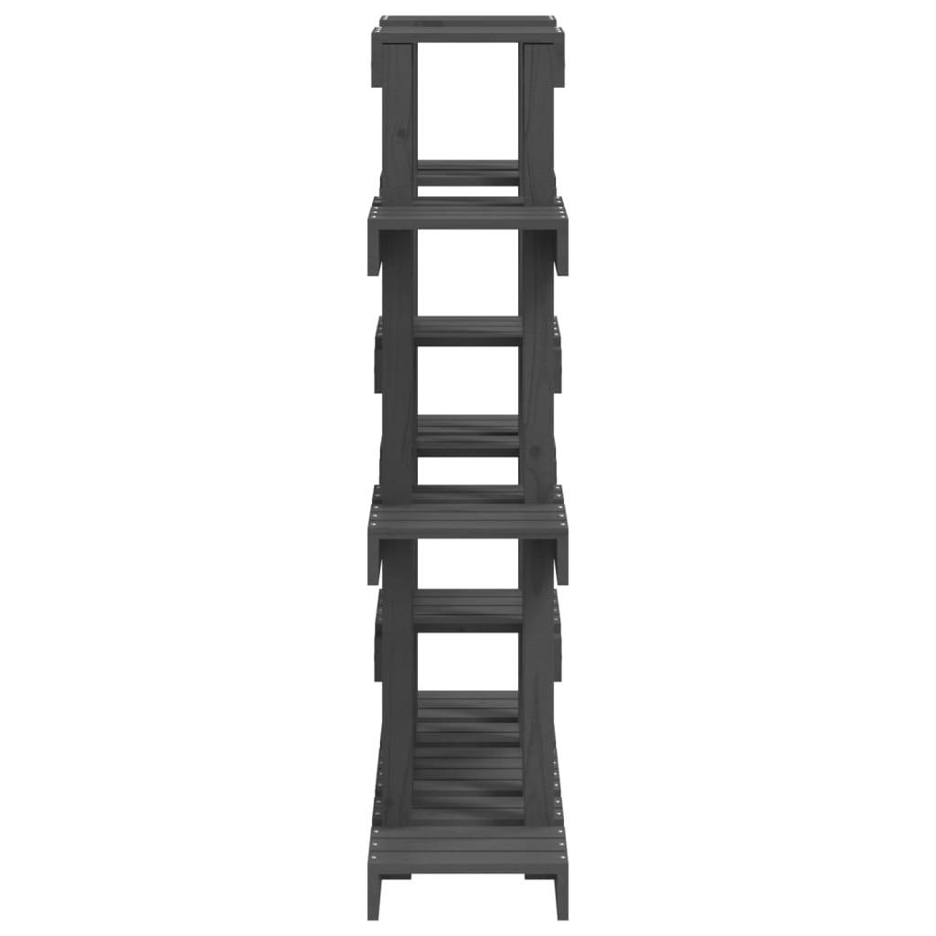 Étagère à Fleurs Grise en Bois de Pin Massif Présentoir Décoratif pour Jardin Balcon 104,5cm – ComfortXL Outdoor Living - Image 6