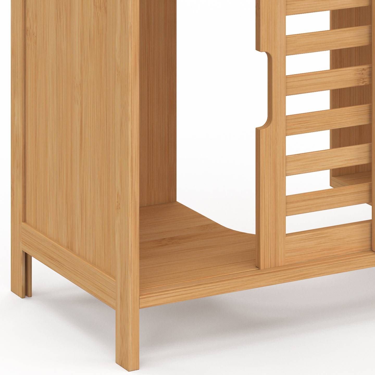 IDMARKET - Meuble sous lavabo salle de bain bambou BEA avec portes coulissantes - Image 6
