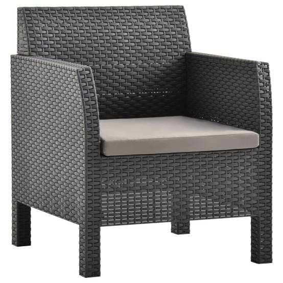 Vidaxl - Salon de jardin 4 pcs avec coussins PP Rotin Anthracite vidaXL 3067234 - Image 8