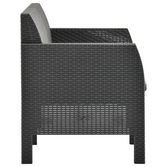 Vidaxl - Salon de jardin 4 pcs avec coussins PP Rotin Anthracite vidaXL 3067234 - Image 6