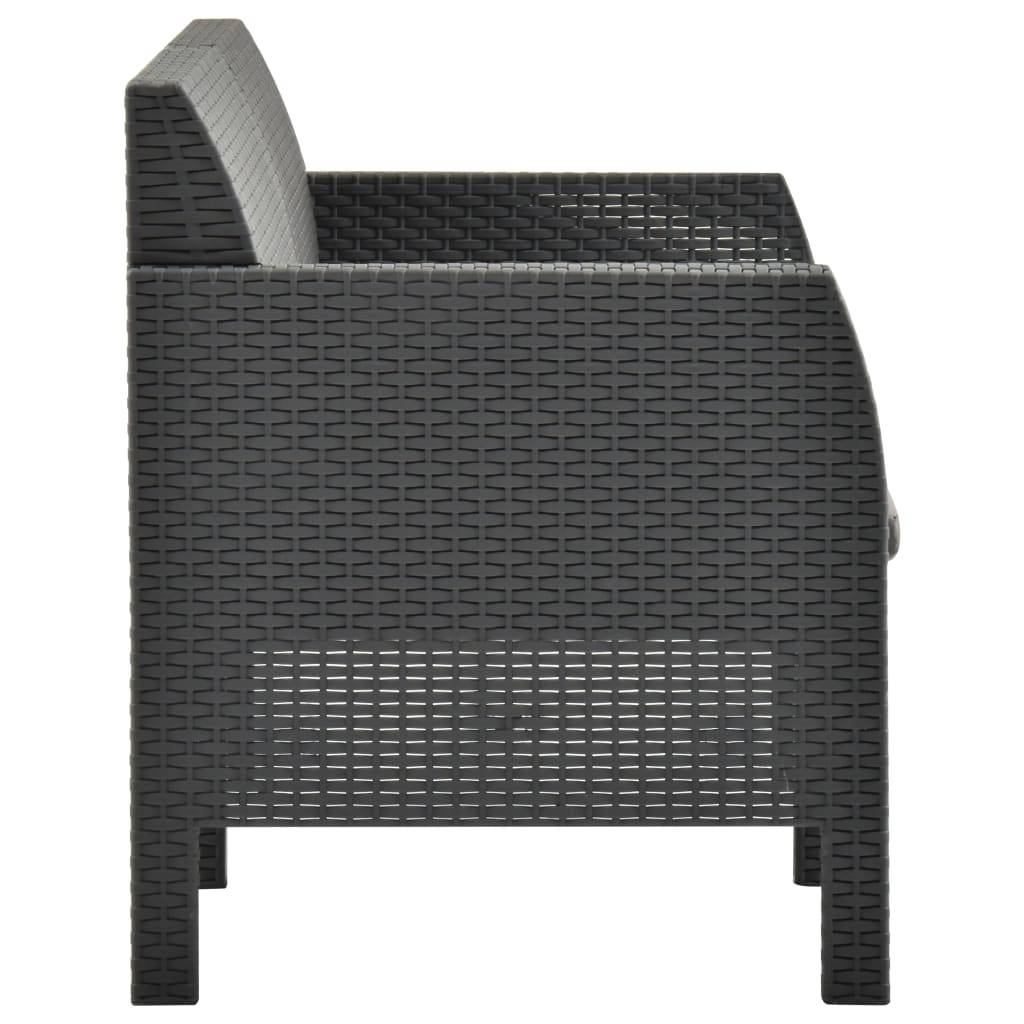 Vidaxl - Salon de jardin 4 pcs avec coussins PP Rotin Anthracite vidaXL 3067234 - Image 6