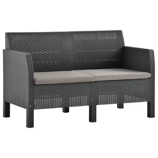 Vidaxl - Salon de jardin 4 pcs avec coussins PP Rotin Anthracite vidaXL 3067234 - Image 9