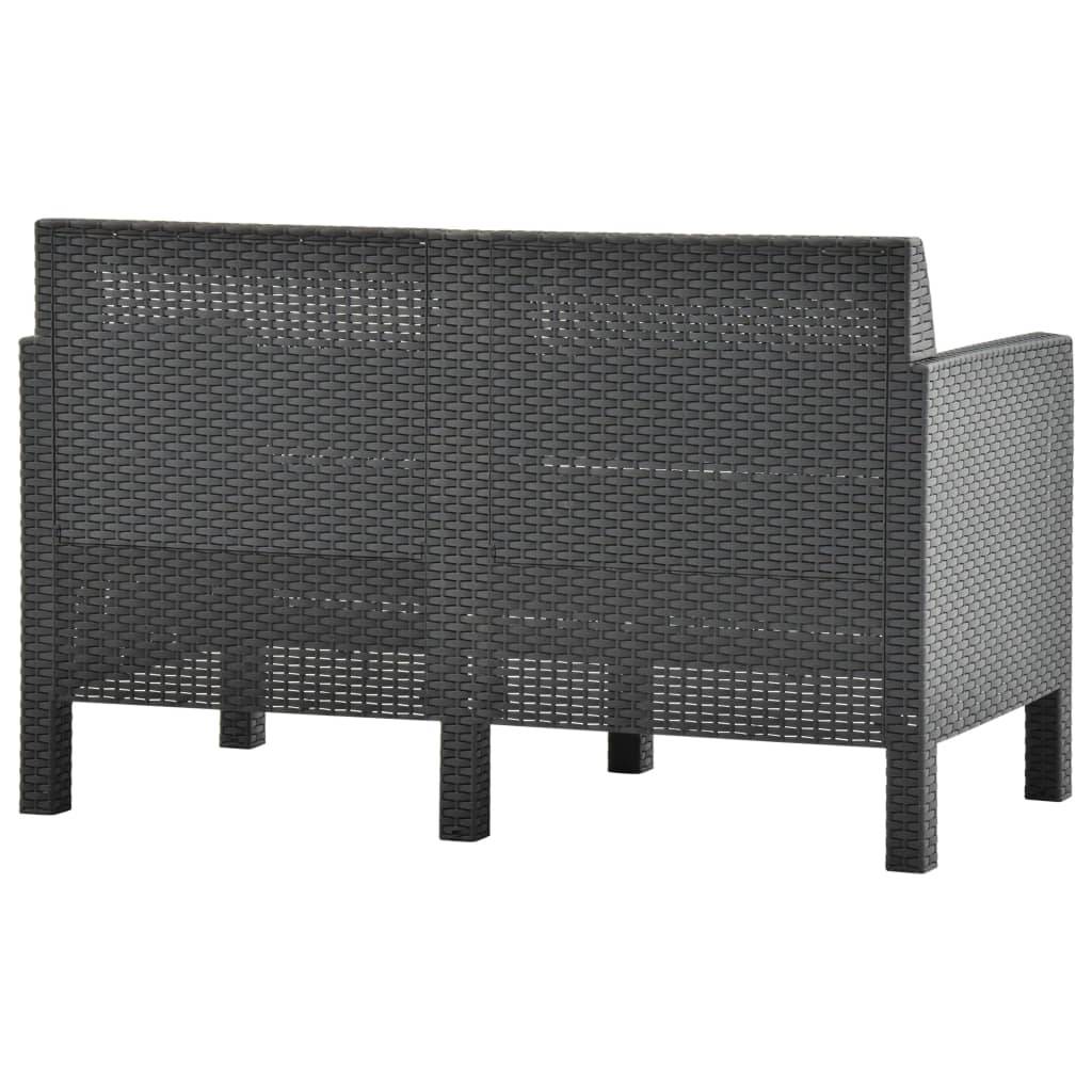 Vidaxl - Salon de jardin 4 pcs avec coussins PP Rotin Anthracite vidaXL 3067234 - Image 7