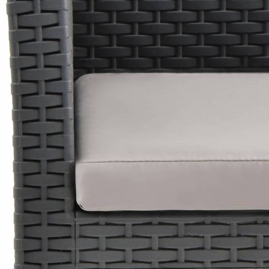 Vidaxl - Salon de jardin 4 pcs avec coussins PP Rotin Anthracite vidaXL 3067234 - Image 4