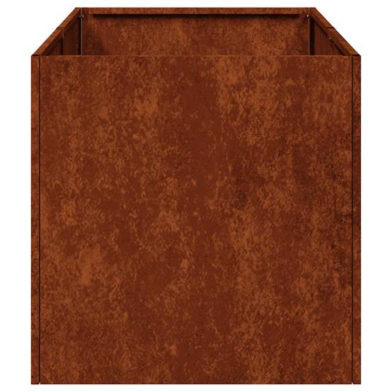 Jardinière rectangulaire ouverte pour balcon jardin 40 x 80 x 40 cm espace de culture idéal tendance en acier rouillé - Image 3