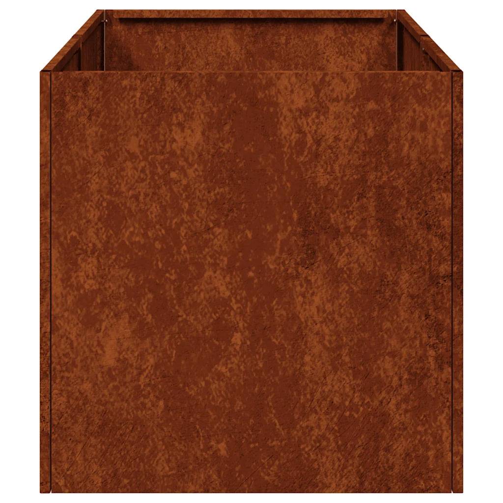Jardinière rectangulaire ouverte pour balcon jardin 40 x 80 x 40 cm espace de culture idéal tendance en acier rouillé - Image 3