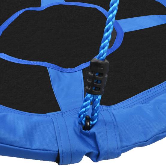 Balançoire nid ronde bleue Ø100 × 180 cm fixation arbre charge 100kg enfants dès 3 ans intérieur extérieur - Image 10