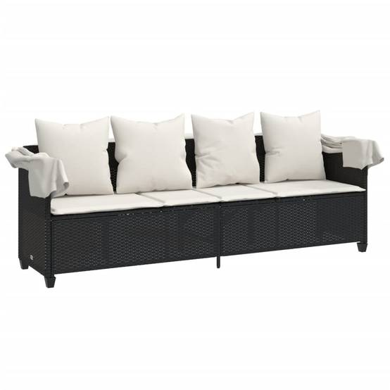 Bain de Soleil Auvent et Repose-Pieds Réglable Résine Noir – ComfortXL Outdoor Living - Image 4