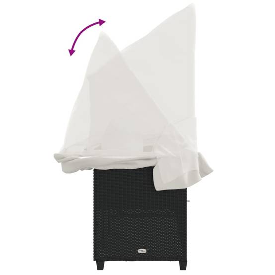 Bain de Soleil Auvent et Repose-Pieds Réglable Résine Noir – ComfortXL Outdoor Living - Image 9