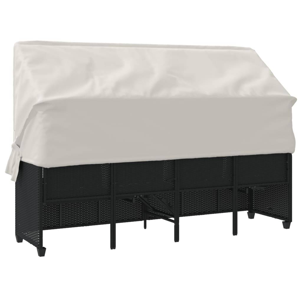 Bain de Soleil Auvent et Repose-Pieds Réglable Résine Noir – ComfortXL Outdoor Living - Image 8