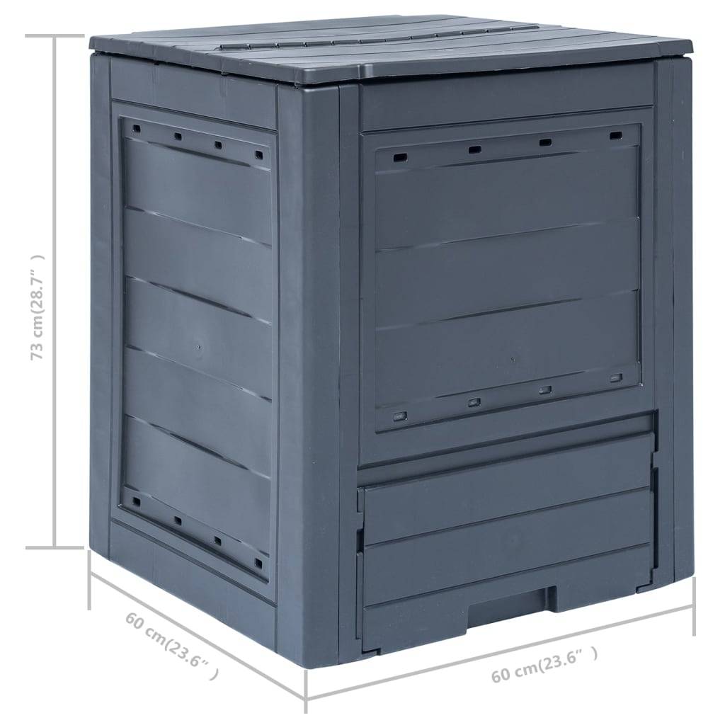 ComfortXL - Lot de 2 Composteurs de Jardin Plastique aspect Rotin Grande Capacité 520L pour Déchets Organiques Gris - ComfortXL Outdoor Living - Image 7