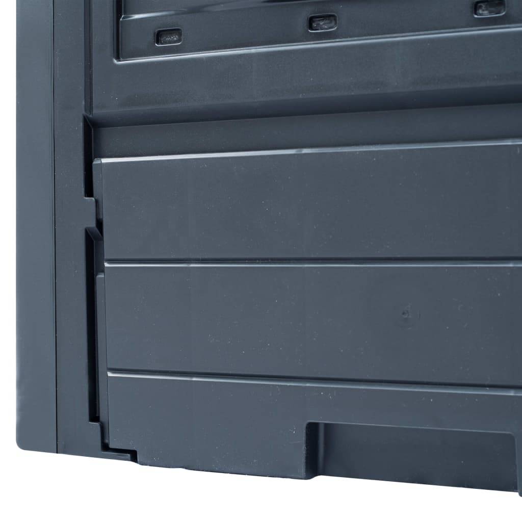 ComfortXL - Lot de 2 Composteurs de Jardin Plastique aspect Rotin Grande Capacité 520L pour Déchets Organiques Gris - ComfortXL Outdoor Living - Image 6