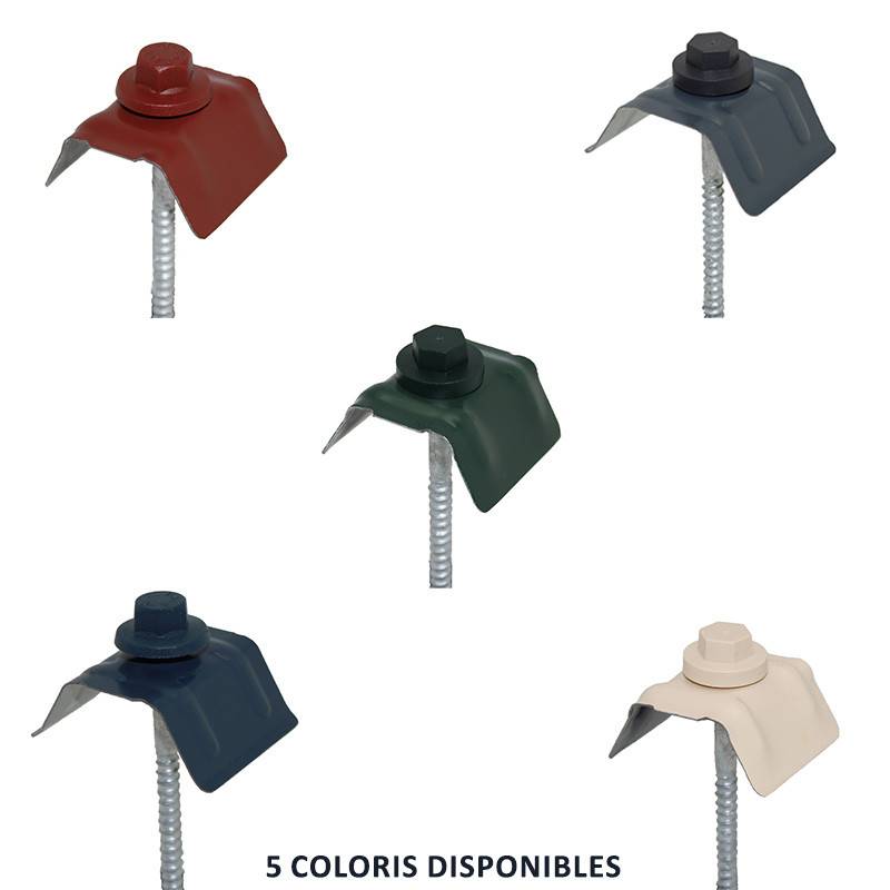 Kit de 50 fixations pour bac acier 1045 (vis L 100 x diam 6 mm) - Coloris - Rouge 8012 - Image 3
