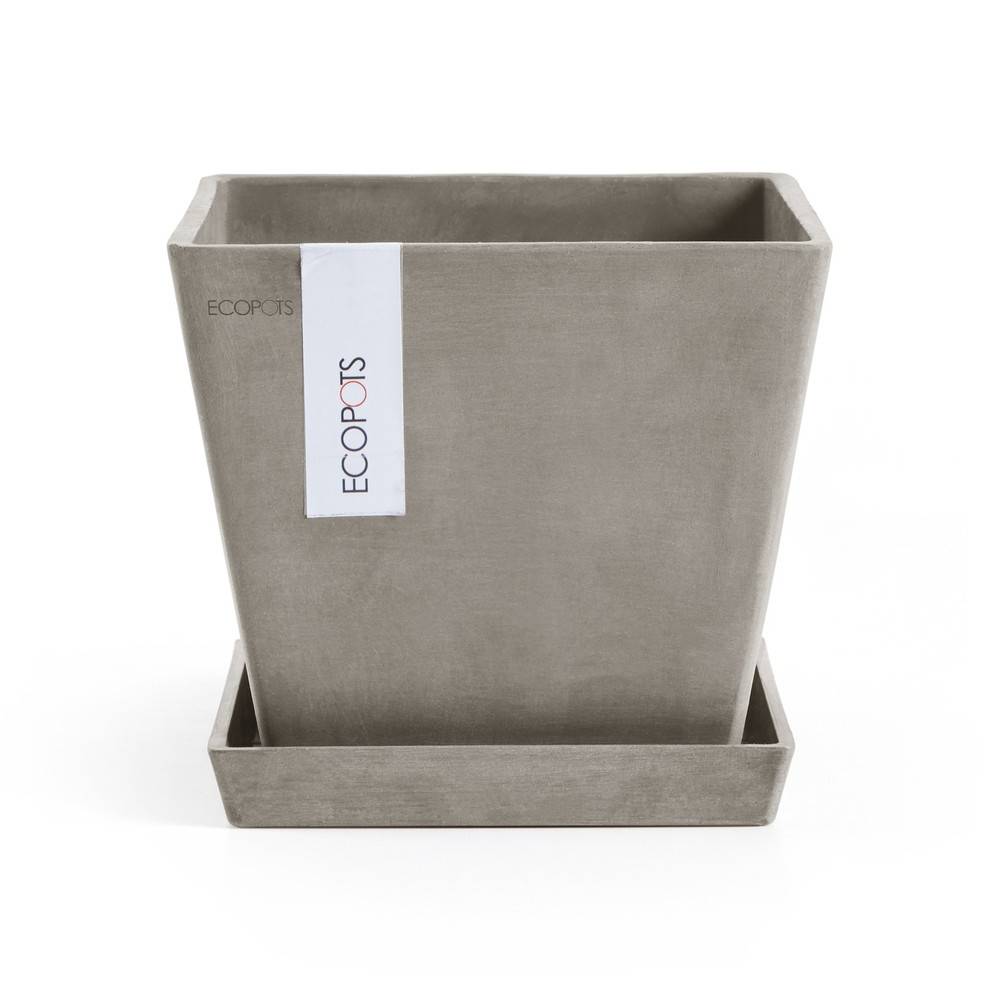 Ecopots - Pot Carré Rotterdam 20 Taupe - 20 x 20 x H. 17,5 cm - 5,2 L ECOPOTS - Image 4