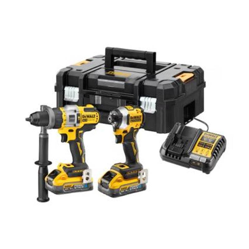 Pack 2 Outils Brushless DEWALT DCK2052H2T-QW XR 18V - Perceuse Percussion DCD999 + Visseuse à Chocs DCF850 + 2 batteries POWERSTACK 5Ah Li-Ion + Malle - Image 1