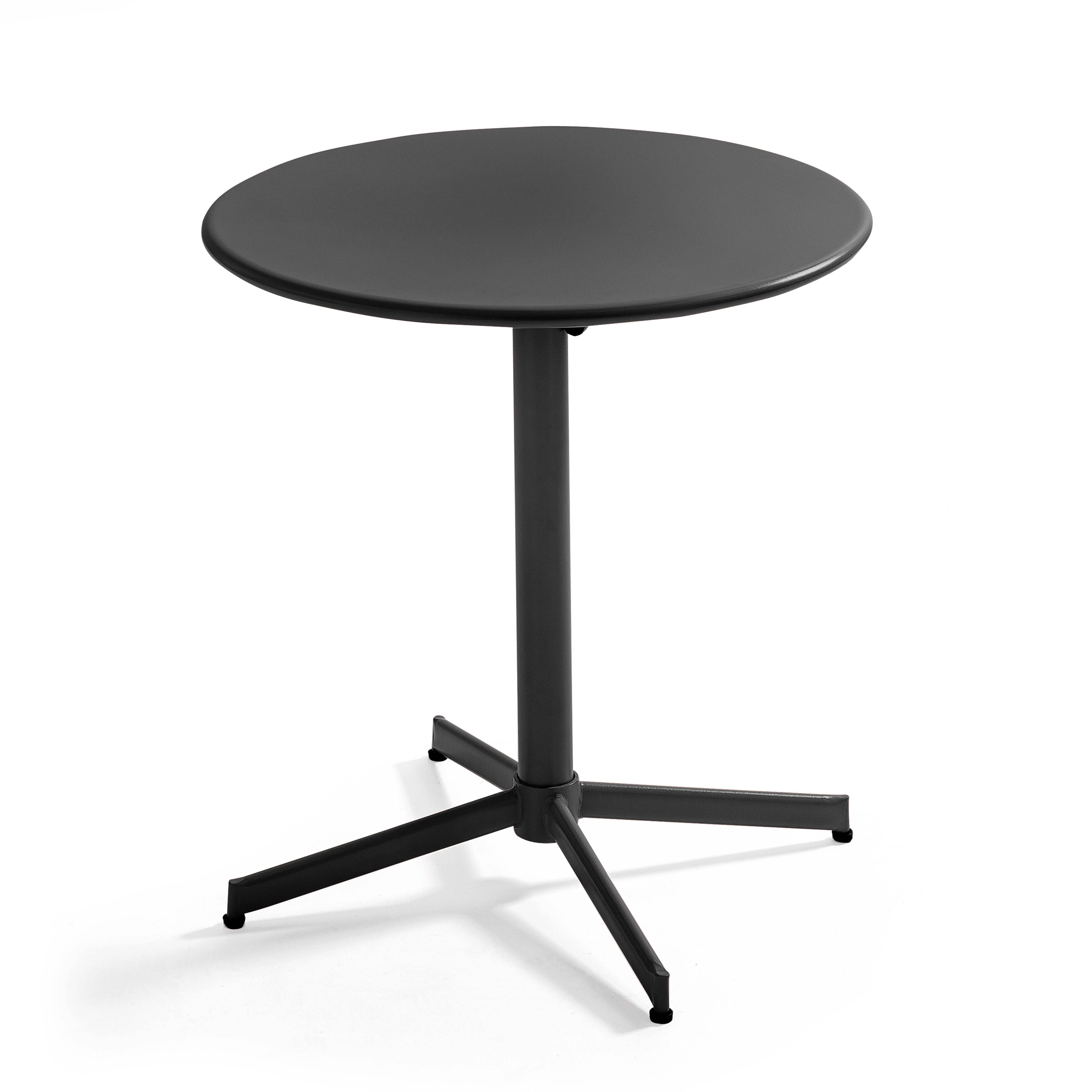 Oviala - Table de jardin ronde bistro inclinable 70 cm en acier anthracite Palavas - Oviala - Image 1