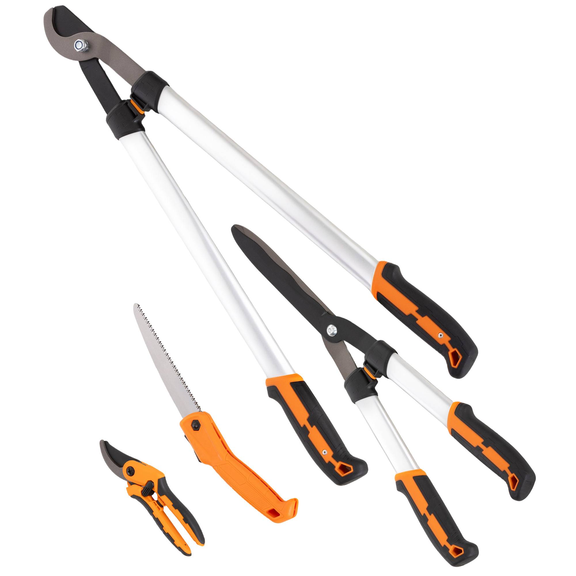 ComfortXL - Kit outils de jardin aluminium 4 pièces argent taille haies branches arbustes élagage - ComfortXL Outdoor Living - Image 1