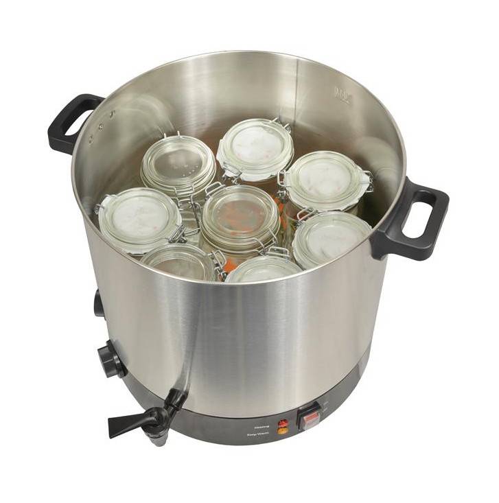 Kitchen Chef - Stérilisateur de bocaux électrique avec cuve inox robinet et minuteur 31l 2100w KCPST31IX Kitchen Chef - Image 2