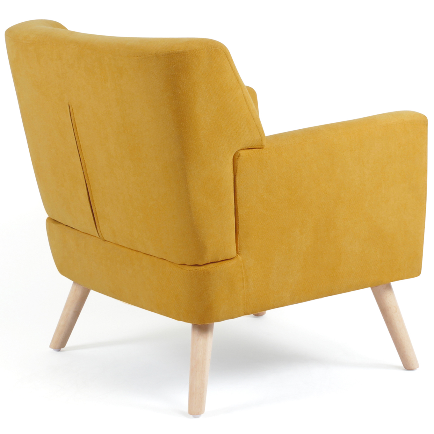 Fauteuil scandinave LIV en tissu jaune moutarde - Image 4