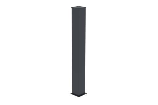 Casanoov Portillon bois composite 1m ATHOS H.160cm gris anthracite avec cadre aluminium + 2 poteaux EIFEL aluminium 20x20cm 160 x 350 cm Anthracite - Image 4