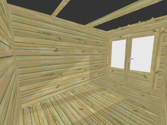 Abri Français - ABRI DE JARDIN bois autoclave 27mm - 2,14x3,44m / 7m2 - Bac acier - Plancher bois - Image 5