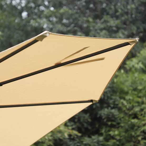 Outsunny - Parasol déporté octogonal inclinable rotatif 360° Ø3m x H2,5m pied croix 8 bélières manivelle structure acier/alu beige - Outsunny - Image 5