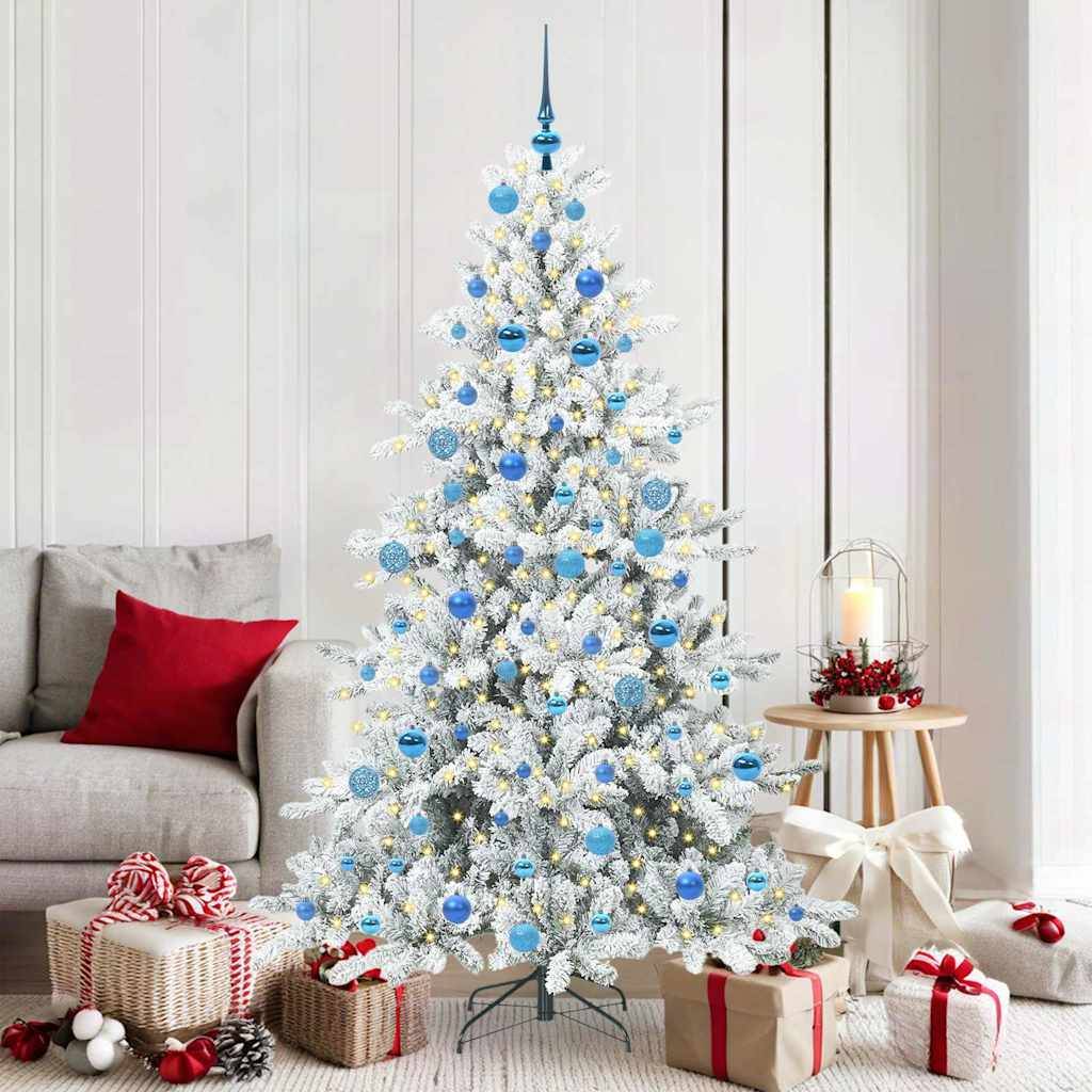 Sapin de Noël | Arbre de Noël Artificiel à Branches Articulées Blanc 180 cm Maison Chic - Image 2