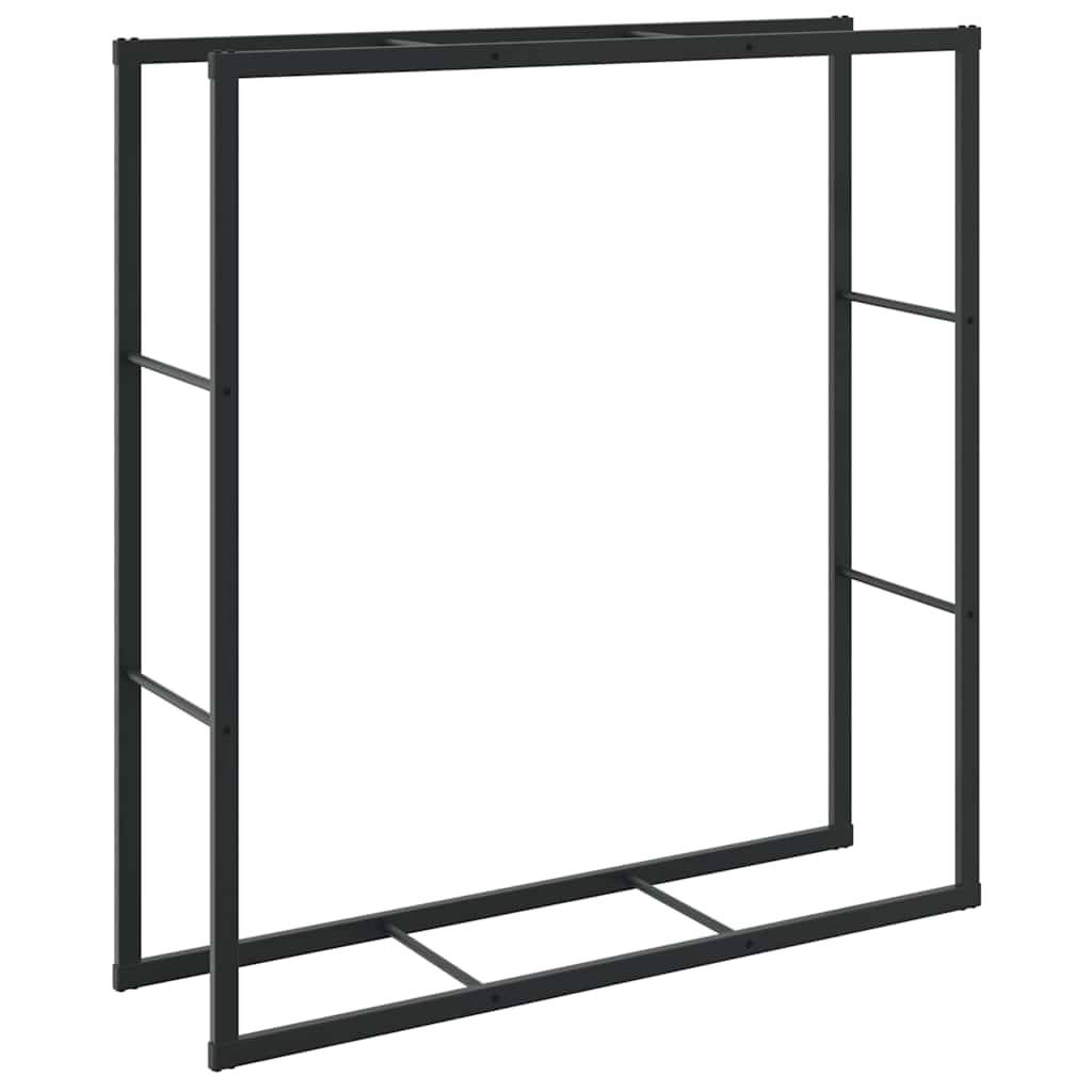 ComfortXL - Range-bûches intérieur grande capacité acier noir pour stockage bois cheminée 110x30x116 cm - ComfortXL Outdoor Living - Image 2