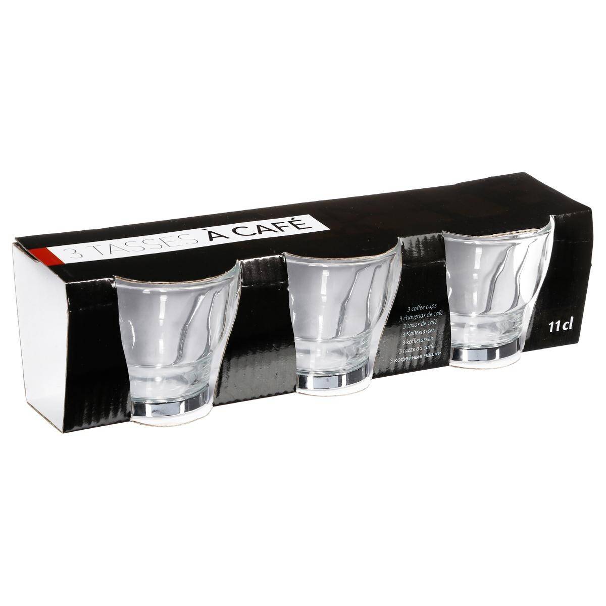 Lot de 3 Mugs en Verre "Abel" 11cl Transparent - Image 4